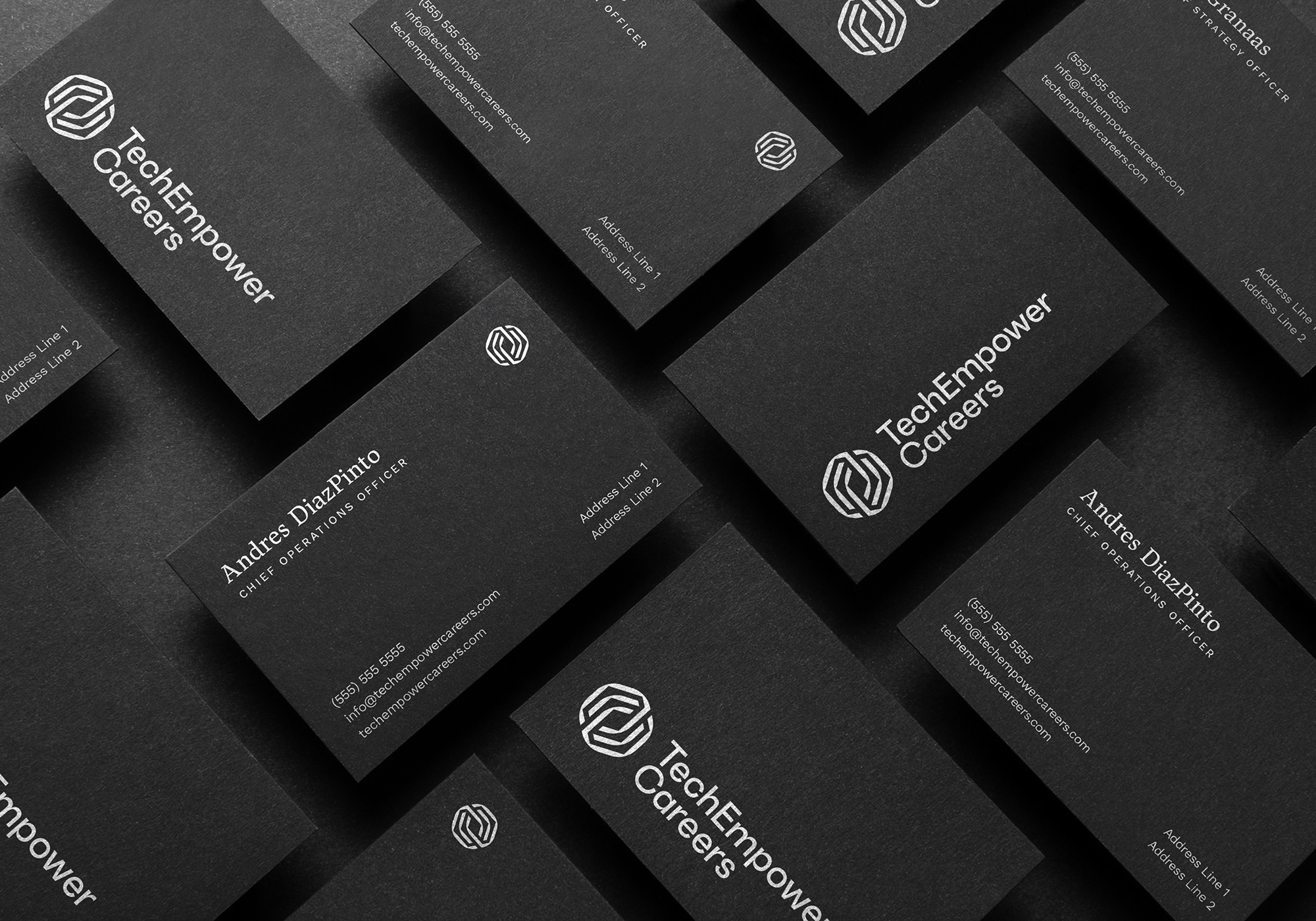 TechEmpower Careers mockup of assorted business cards